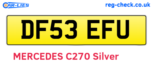 DF53EFU are the vehicle registration plates.
