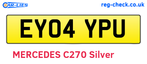 EY04YPU are the vehicle registration plates.