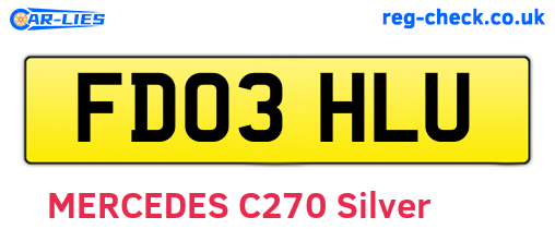 FD03HLU are the vehicle registration plates.