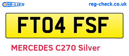 FT04FSF are the vehicle registration plates.