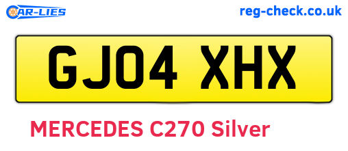 GJ04XHX are the vehicle registration plates.