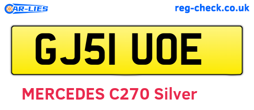 GJ51UOE are the vehicle registration plates.