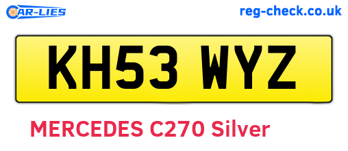 KH53WYZ are the vehicle registration plates.