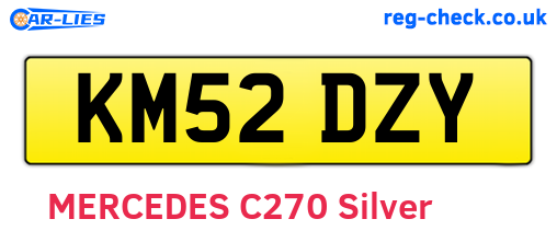 KM52DZY are the vehicle registration plates.