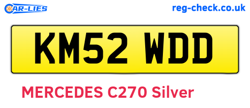 KM52WDD are the vehicle registration plates.