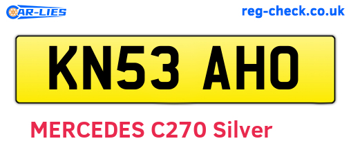 KN53AHO are the vehicle registration plates.