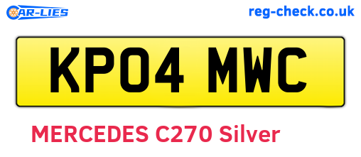 KP04MWC are the vehicle registration plates.