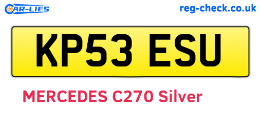 KP53ESU are the vehicle registration plates.