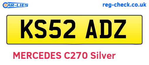 KS52ADZ are the vehicle registration plates.