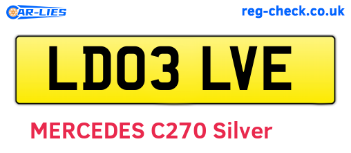 LD03LVE are the vehicle registration plates.