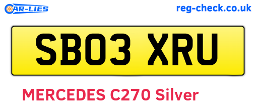 SB03XRU are the vehicle registration plates.