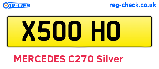 X50OHO are the vehicle registration plates.