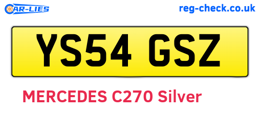 YS54GSZ are the vehicle registration plates.