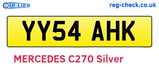 YY54AHK are the vehicle registration plates.