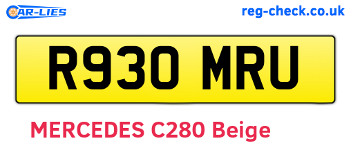 R930MRU are the vehicle registration plates.