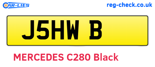 J5HWB are the vehicle registration plates.