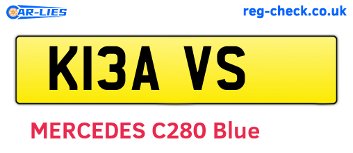 K13AVS are the vehicle registration plates.