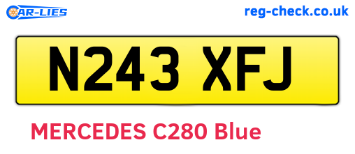 N243XFJ are the vehicle registration plates.