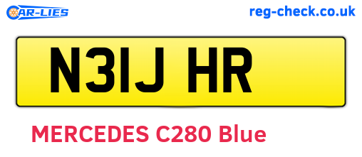 N31JHR are the vehicle registration plates.