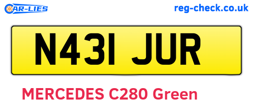 N431JUR are the vehicle registration plates.