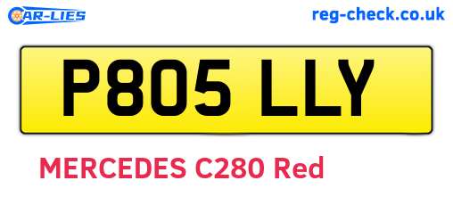 P805LLY are the vehicle registration plates.