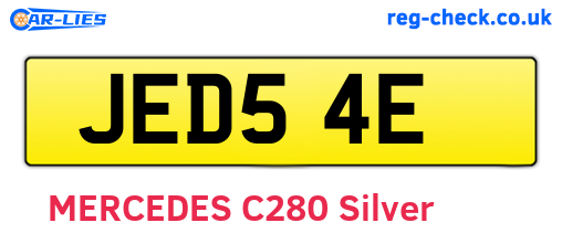 JED54E are the vehicle registration plates.