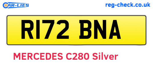 R172BNA are the vehicle registration plates.