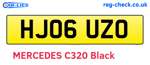 HJ06UZO are the vehicle registration plates.