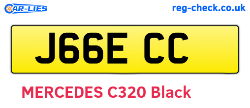 J66ECC are the vehicle registration plates.
