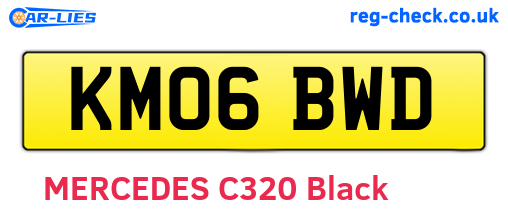 KM06BWD are the vehicle registration plates.
