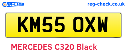 KM55OXW are the vehicle registration plates.