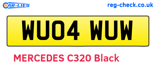 WU04WUW are the vehicle registration plates.