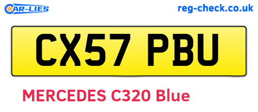 CX57PBU are the vehicle registration plates.