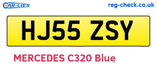 HJ55ZSY are the vehicle registration plates.