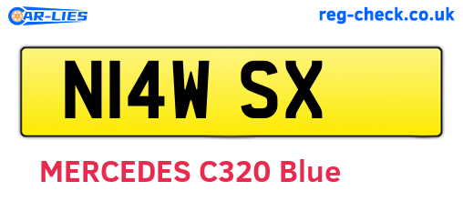 N14WSX are the vehicle registration plates.