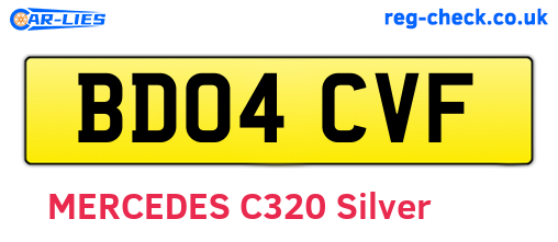 BD04CVF are the vehicle registration plates.