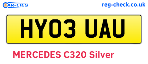 HY03UAU are the vehicle registration plates.