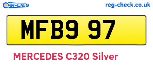 MFB997 are the vehicle registration plates.