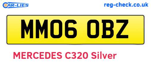 MM06OBZ are the vehicle registration plates.