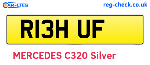 R13HUF are the vehicle registration plates.