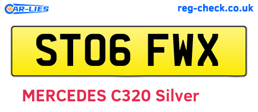 ST06FWX are the vehicle registration plates.