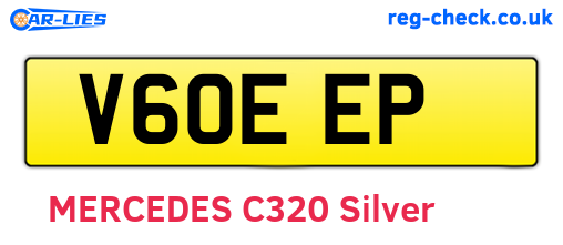 V60EEP are the vehicle registration plates.