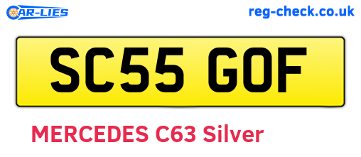 SC55GOF are the vehicle registration plates.