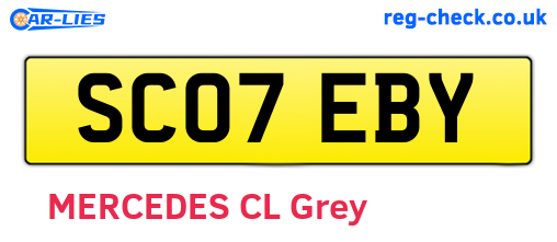 SC07EBY are the vehicle registration plates.