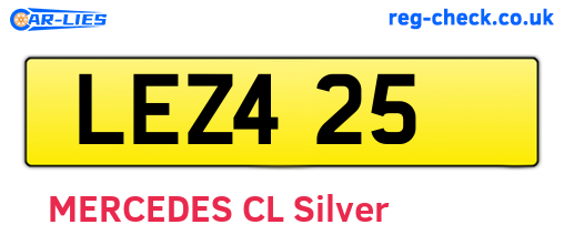 LEZ425 are the vehicle registration plates.