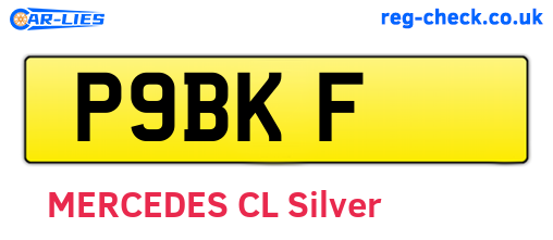 P9BKF are the vehicle registration plates.