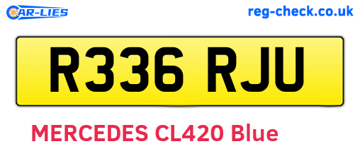 R336RJU are the vehicle registration plates.