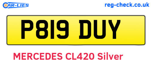 P819DUY are the vehicle registration plates.