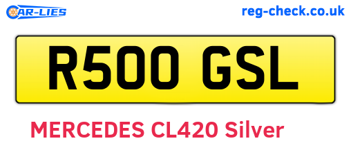 R500GSL are the vehicle registration plates.