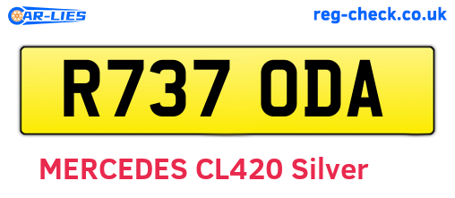 R737ODA are the vehicle registration plates.